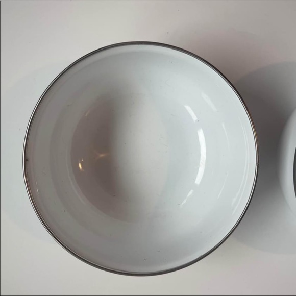 Vintage 1980s GMI Enamelware Nesting Bowl Set Floral MCM Tin Retro Dish Set 80s - Picture 7 of 8